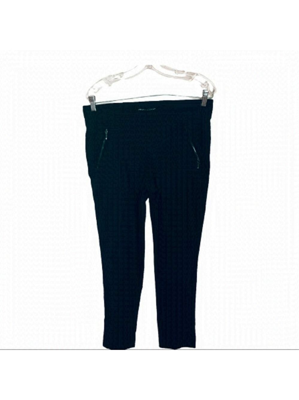Michel Studio Alexa Black Pull on Pants Size 14 with 2 Zippered Pockets